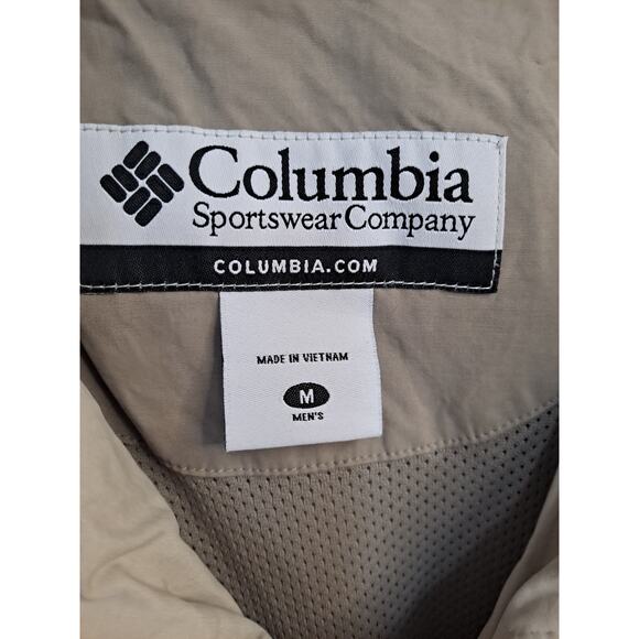 Columbia Mens Tan Poly-Cotton-Nylon Mesh Lining Zipper Long Sleeve Jacket Size M - Picture 2 of 10